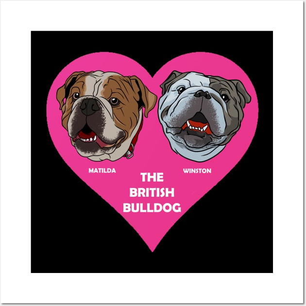 Matilda and Winston - The British Bulldogs Wall Art by EvoComicsInc